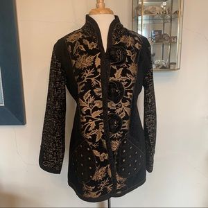 Vintage Black and Gold Brocade Jacket INSANE